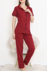 Önü Cepli Pijama Takımı Bordo - 11404.1048.