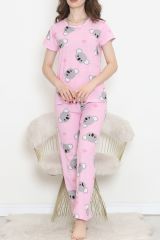 Desenli Pijama Takımı Pembeantrasit - 130.1287.