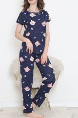 Desenli Pijama Takımı Lacipembe - 130.1287.