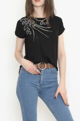 Pul Detaylı Bluz Siyah - 17137.599.