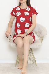 Şortlu Pijama Takımı Açıkbordo - 390.1287.