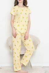 Desenli Pijama Takımı Açıksarı - 130.1287.