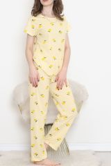 Desenli Pijama Takımı Açıksarı - 130.1287.