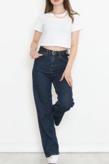 Zincirli Crop Tişört Beyaz - 673.1247.