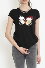 Kelebek Pullu Bluz Siyah - 17129.599.
