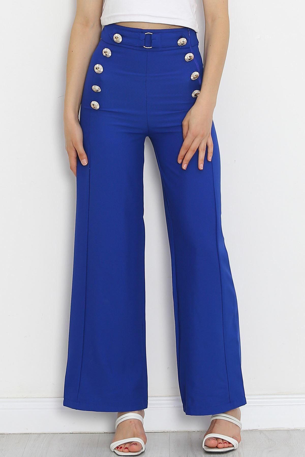 Düğme Detaylı Pantolon Saks - 20826.683.