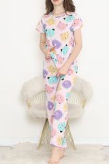 Desenli Pijama Takımı Lilapembe - 130.1287.