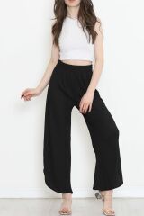Yırtmaçlı Bürümcük Pantolon Siyah - 12590.631.