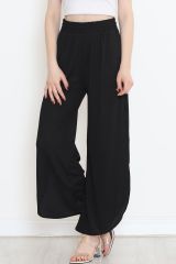 Yırtmaçlı Bürümcük Pantolon Siyah - 12590.631.