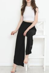 Yırtmaçlı Bürümcük Pantolon Siyah - 12590.631.