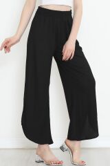 Yırtmaçlı Bürümcük Pantolon Siyah - 12590.631.