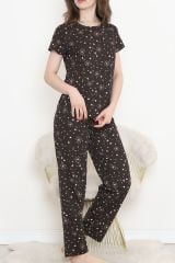 Desenli Pijama Takımı Lilasiyah - 130.1287.