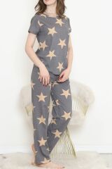 Desenli Pijama Takımı Antrasit - 130.1287.