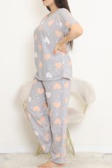 Büyük Beden Rotasyon Pijama Takımı Grisomon - 400.1287.