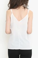 Dantelli Saten Bluz Beyaz - 689.1247.