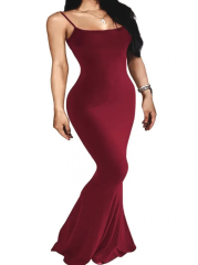 Kadın Kolsuz Askılı Bodycon Uzun Viskon Elbise