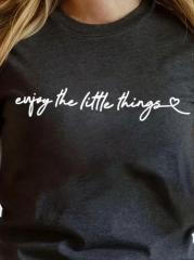 Kadın Kısa Kollu önü Yazı Baskılı Basic Süprem T-shirt