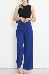 Kemerli Palazzo Pantolon Saks - 24194.683.