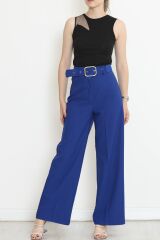 Kemerli Palazzo Pantolon Saks - 24194.683.