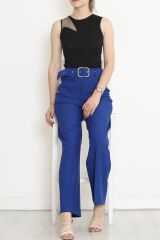 Kemerli Palazzo Pantolon Saks - 24194.683.