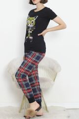 Paça Lastikli Pijama Takımı Siyahhardal - 18737.1567.
